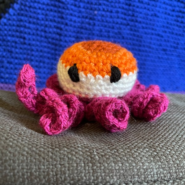 Crochet Lesbian Flag Octopus