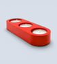 Red Triple Tealight Candle Holder Handmade Home Decor Gift