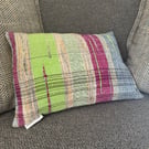 Handwoven 'Walk in the Park' Cushion – Linen Backed, Feather Insert.
