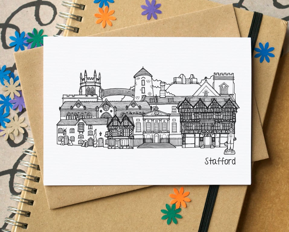 Stafford Skyline Greetings Card
