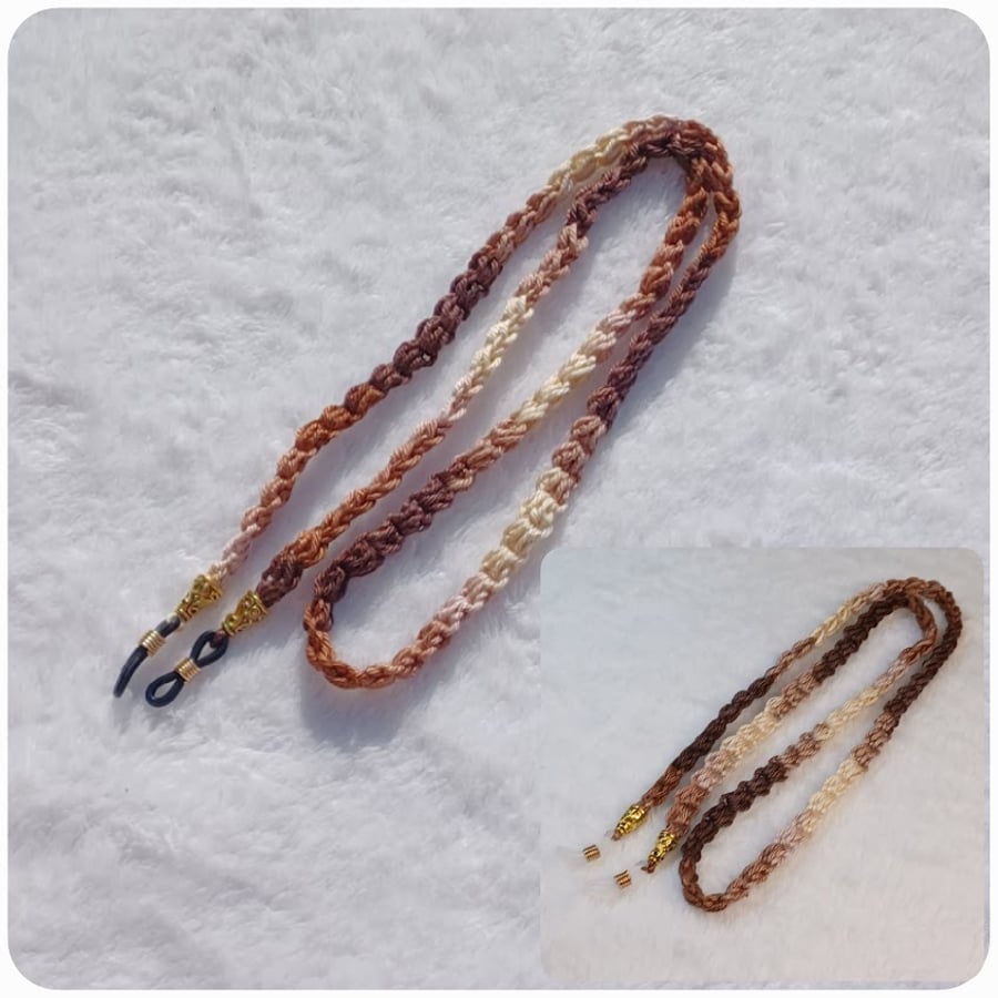 Handmade glasses chain, crochet sunglasses cord, reading glasses strap