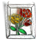 Roses Stained Glass Art Picture Suncatcher Handmade 