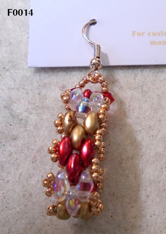 Brickwork-pattern bead earrings (customisable)