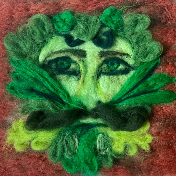 The Green Man - Original Wool Painting 