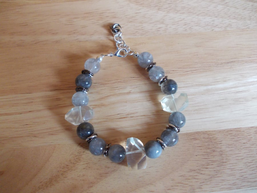 Lemon and cloudy quartz bracelet