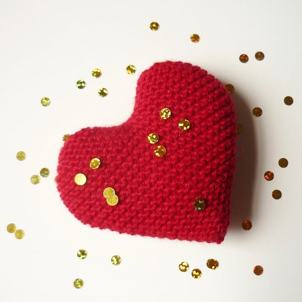 Woollen pocket heart  - Unique 'I love you' gift - Wool wedding anniversary