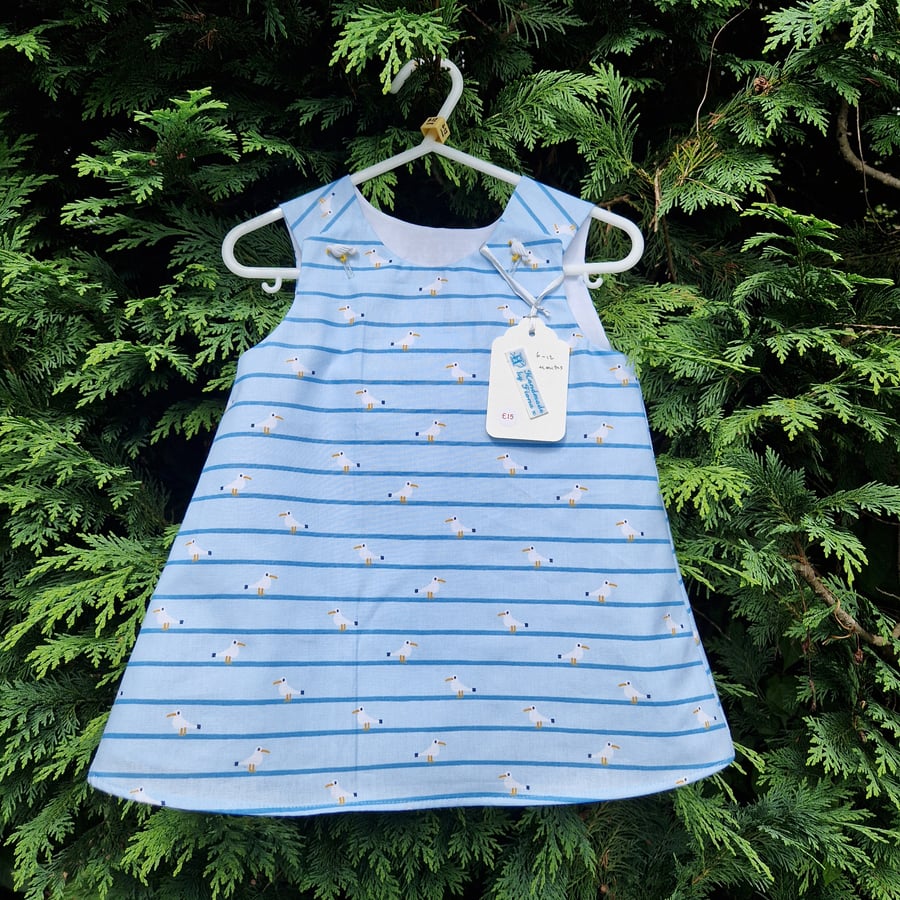 Age: 6-12m. Blue Seagull dress. 