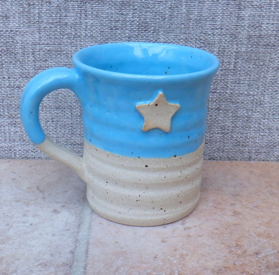 Coffee mug tea cup stoneware star hand thrown wheelthrown pottery 