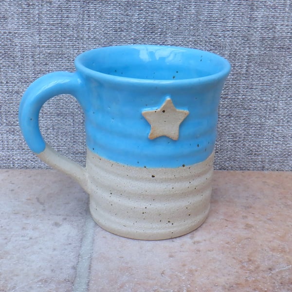 Coffee mug tea cup stoneware star hand thrown wheelthrown pottery 