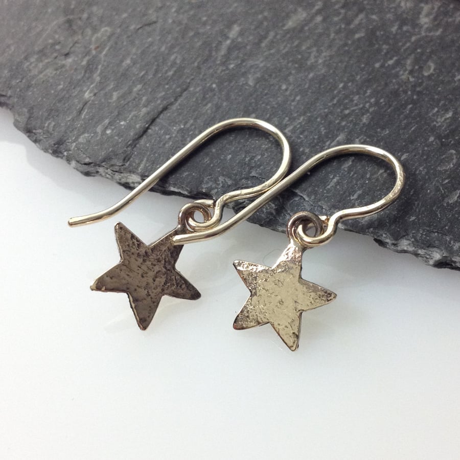 9ct gold star earrings