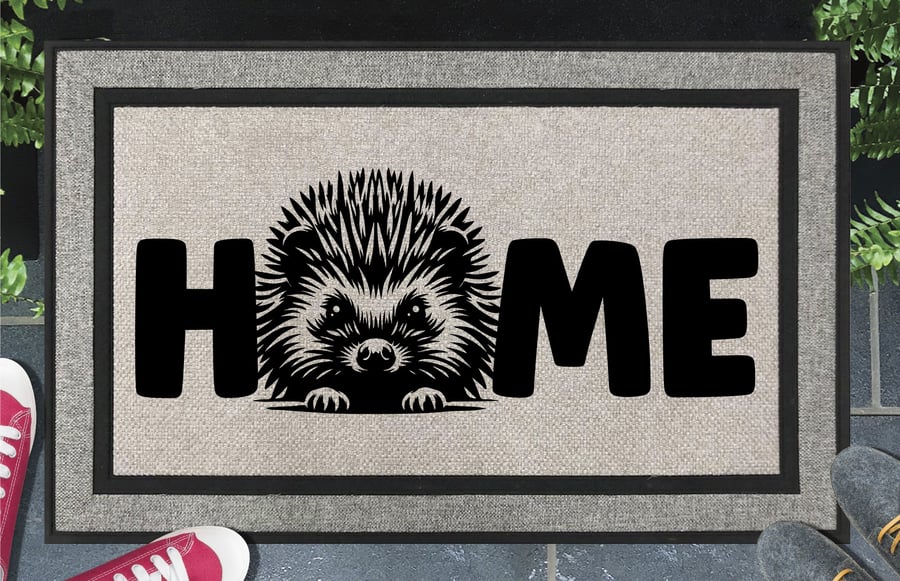 Hedgehog Home Door Mat No.2 - All Weather Doormat - 45x70cm 