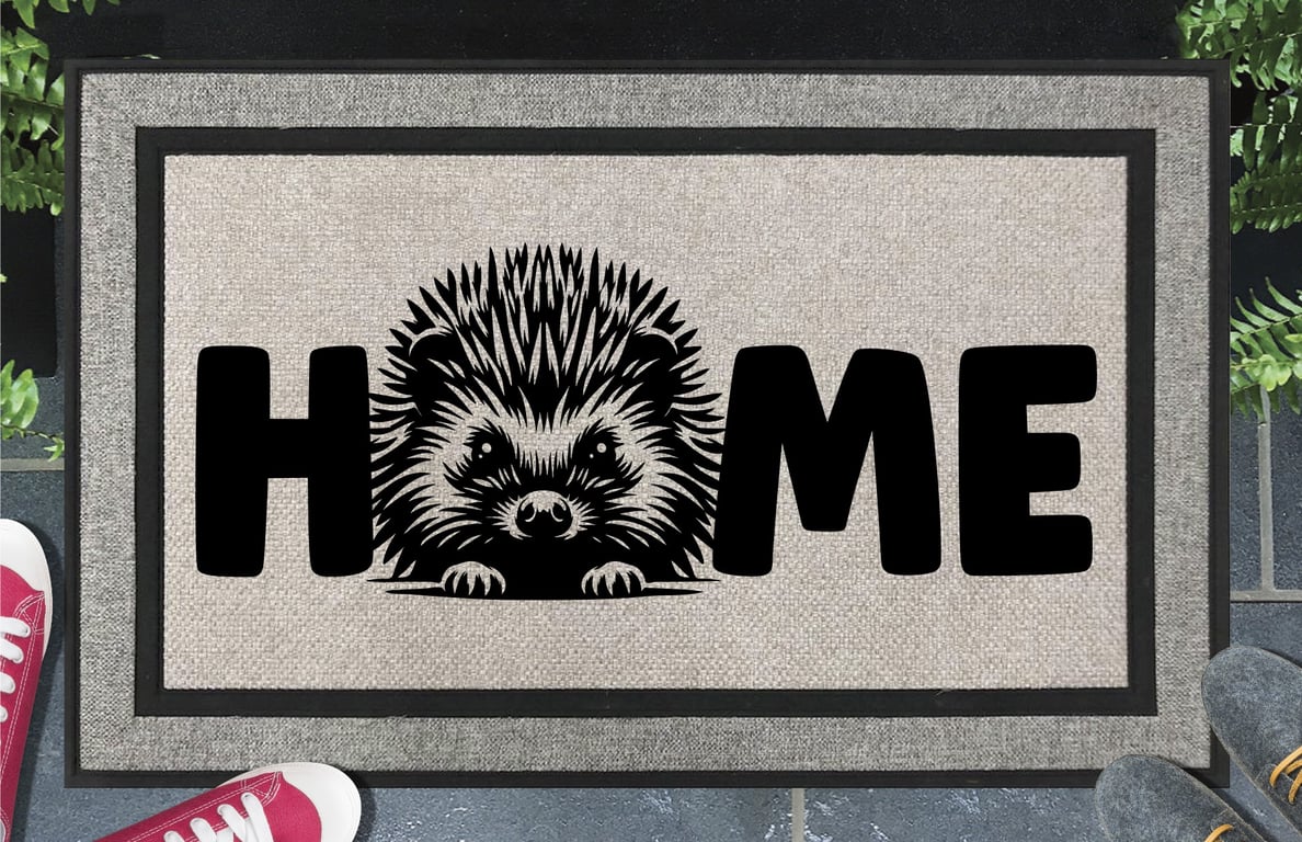 Hedgehog Home Door Mat No.2 - All Weather Doormat - 45x70cm 