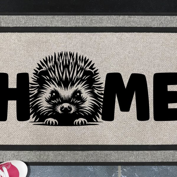Hedgehog Home Door Mat No.2 - All Weather Doormat - 45x70cm 