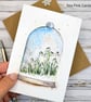 Snowdrops blank card set - 4 card set, Christmas, birthday, thank you, original  - Image 4