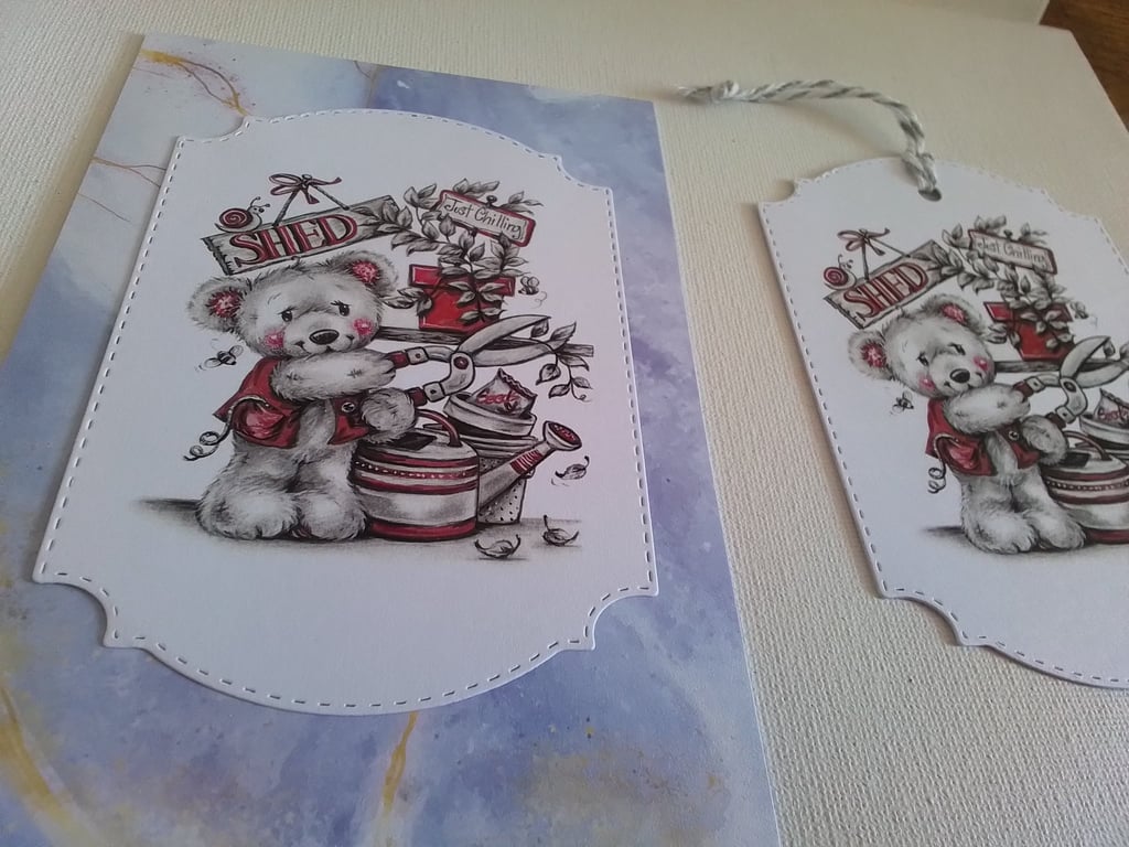 Card and gift tag set. Any occasion card. Birthday card. Ref 437
