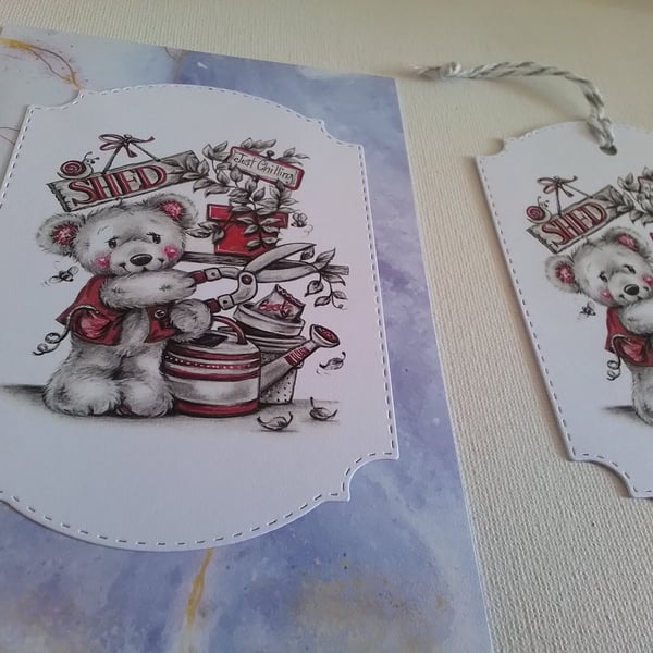 Card and gift tag set. Any occasion card. Birthday card. Ref 437