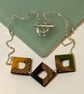 Walnut & Resin Rhombus Necklace. - Image 2