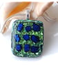 Luxury Fused Dichroic Glass Pendant P015 Silver plated chain - Image 1