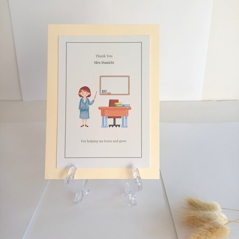 Thank You Teacher Card - Personalised End Of Term Gift For Teachers