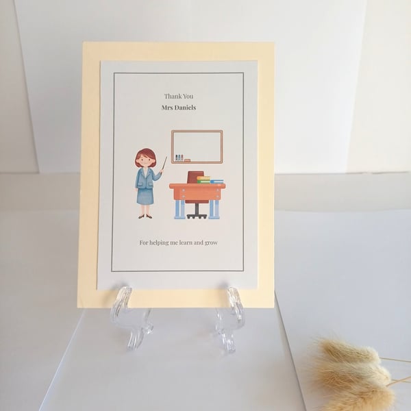 Thank You Teacher Card - Personalised End Of Term Gift For Teachers