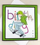 Square kids birthday card - skateboarder - Image 1