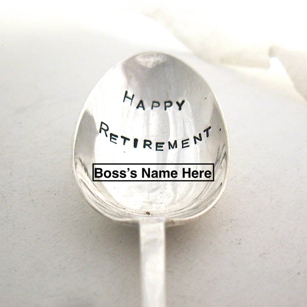 Personalised Retirement Spoon, Choose Size and Message