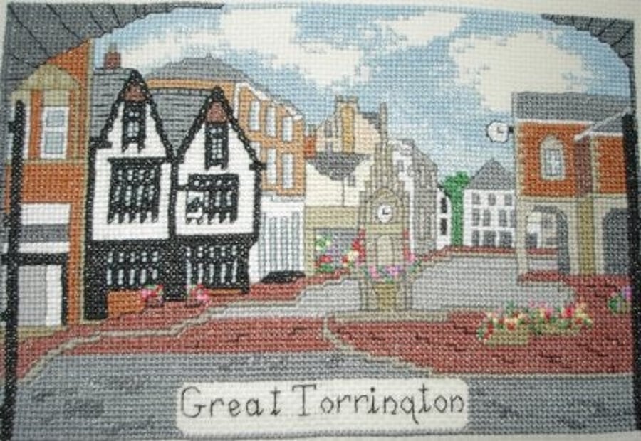 Great Torrington in Devon Cross stitch kit