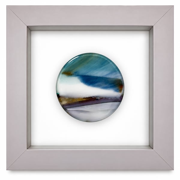 Framed fused glass rondel - J