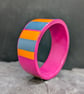 Vibrant retro polymer clay bangle