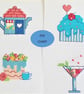 Cute Cake & Cocktail Mini cross stitch Designs set of 4 (PDF) charts