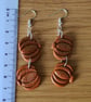 Autumnal Halloween Dangle Double Pumpkin Earrings - Image 3
