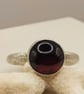 One of a Kind Garnet Cabochon Ring - Size M