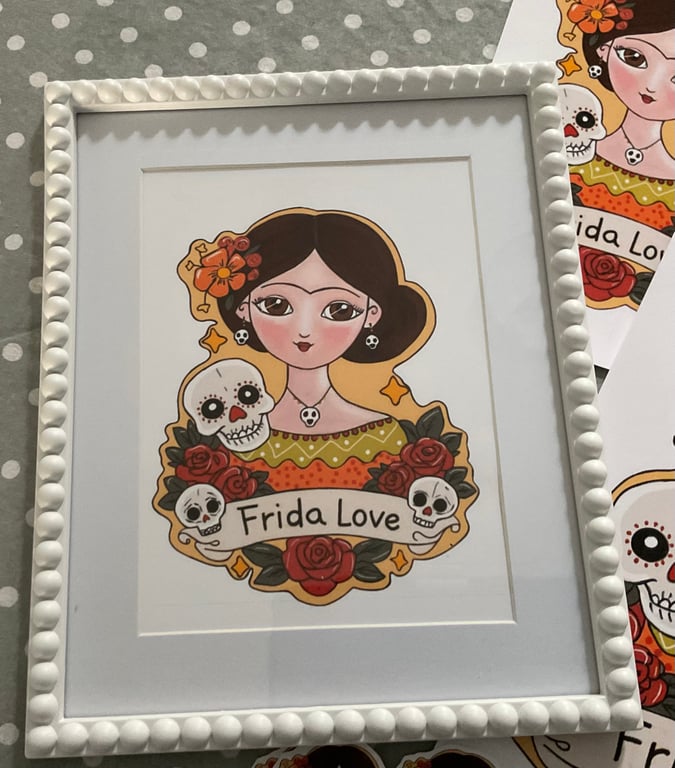 Frida Kahlo A5 fine art print entitled Frida Love