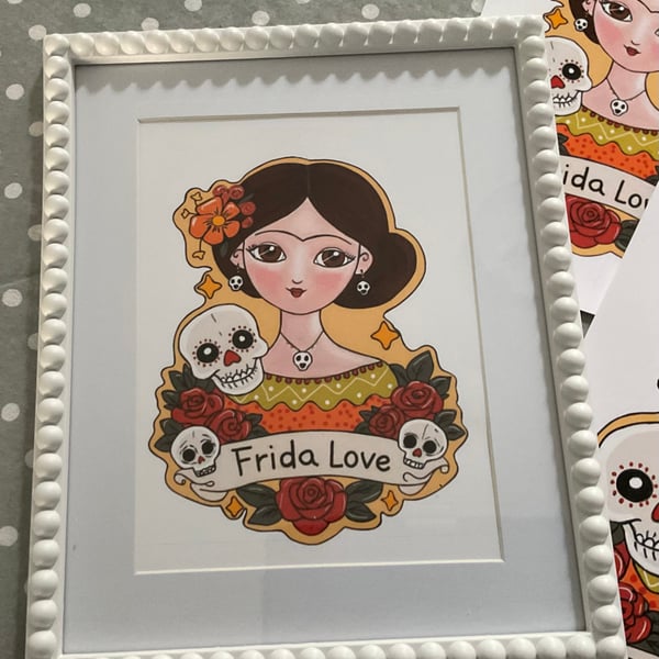Frida Love A5 fine art print