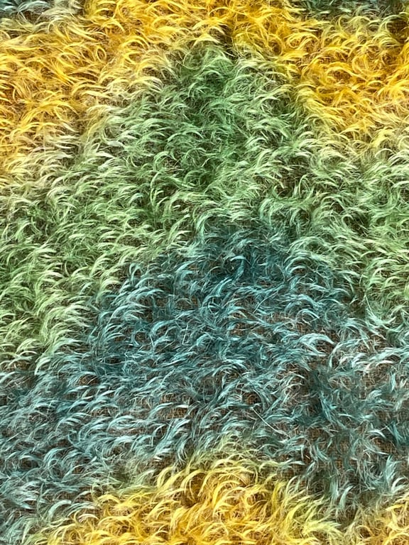 Hand dyed Helmbold mohair fur fabric "Nott" on Coffee Whip