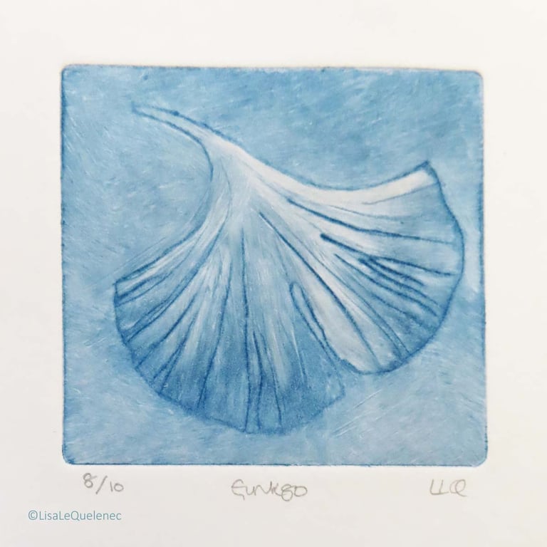 Gingko drypoint no.8 of 10 signs of spring small scale print