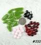 25g pink green black art glass cabochons, for jewellery making, crafting (232)