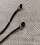 Minimalist Adjustable Necklace and Bracelet Set - Black Waxed Cord Jewellery. - Image 3