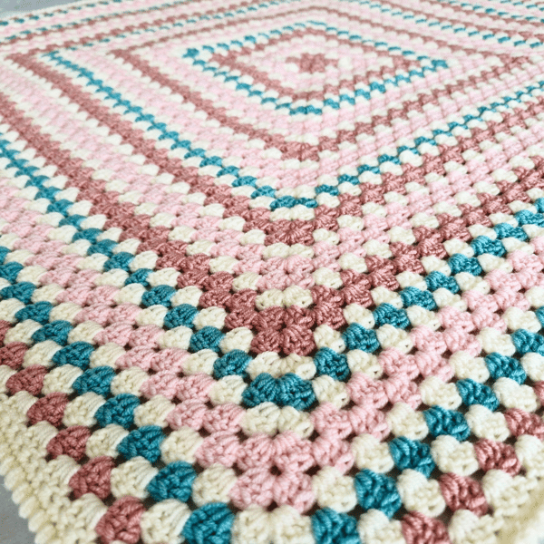 Handmade Crochet Granny Square Blanket – Baby Gift or Sofa Throw