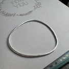 Silver bangle - pebble bangle - organic shaped - recycled sterling silver