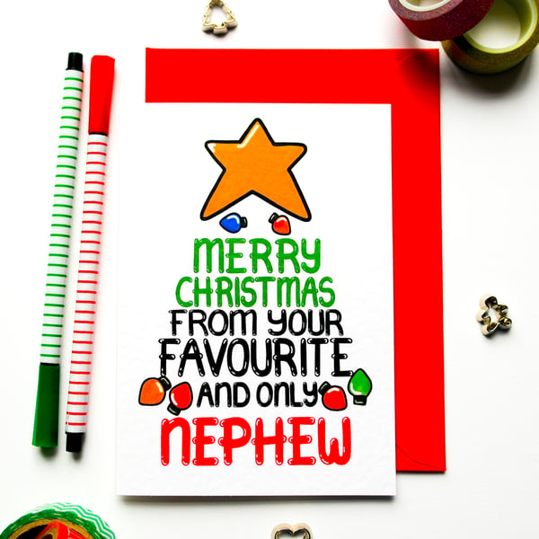 Christmas Card From Your Favourite Nephew Funny Christmas Card Aunty and Uncle