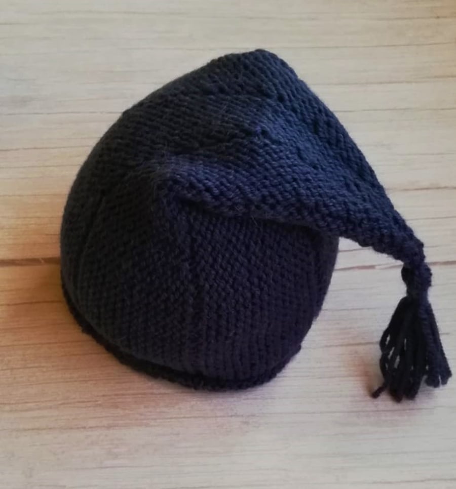 Wool Alpaca Pixie Hat in Blue