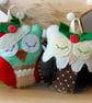 Make Your Own felt Christmas Owl decoration Kit. Sewing pattern for two designs