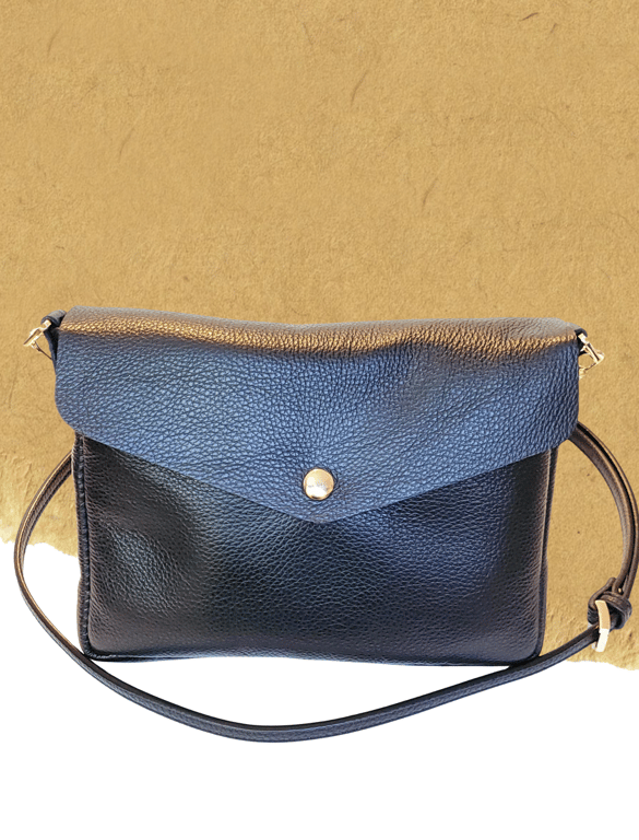 Black Leather Crossbody Bag – Leather Shoulder Handbag Man-bag - HANDMADE