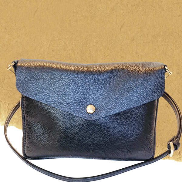 Black Leather Crossbody Bag – Leather Shoulder Handbag Man-bag - HANDMADE