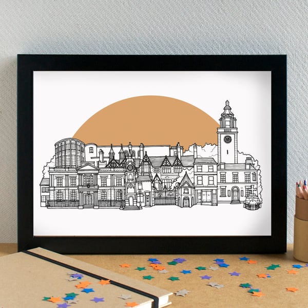 Wavertree Liverpool Skyline Art Print