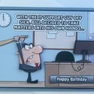 Taking matters into his own hands funny birthday card
