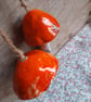 ceramic hanging mushroom bright orange large - Image 2