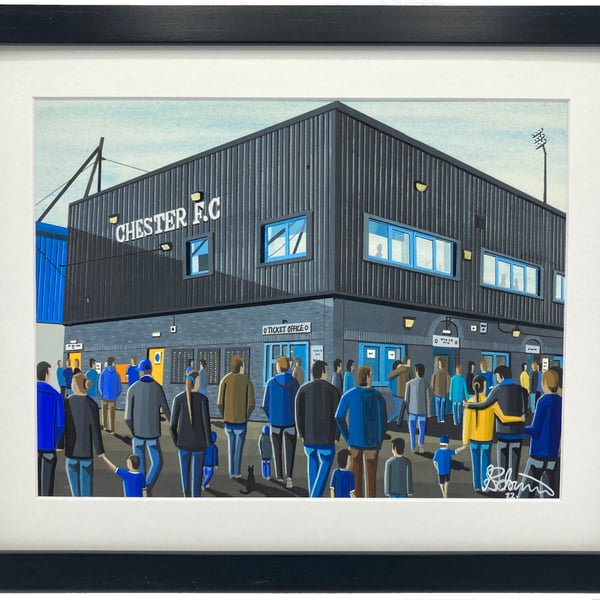 Chester F.C, Deva Stadium. Framed, Football Memorabilia Art Print