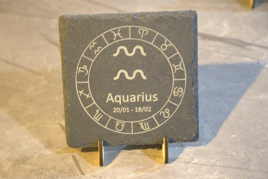 Astrology, Star Sign, Laser engraved Slate Coaster